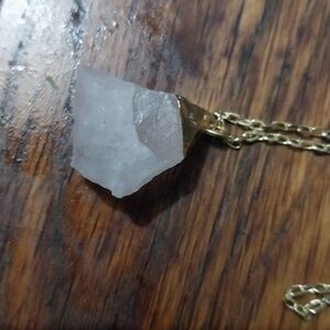 Raw unique clear crystal gold chain